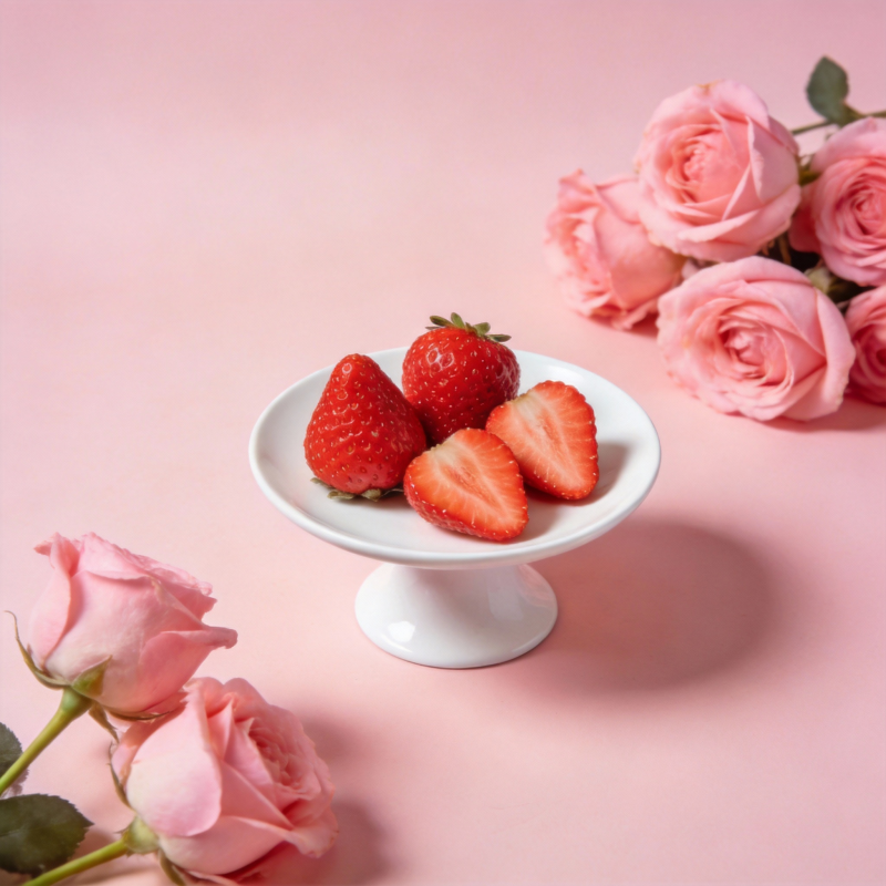 草莓与玫瑰的浪漫图片