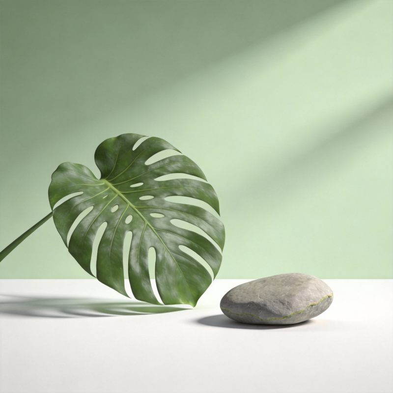 绿叶与石静谧之美图片