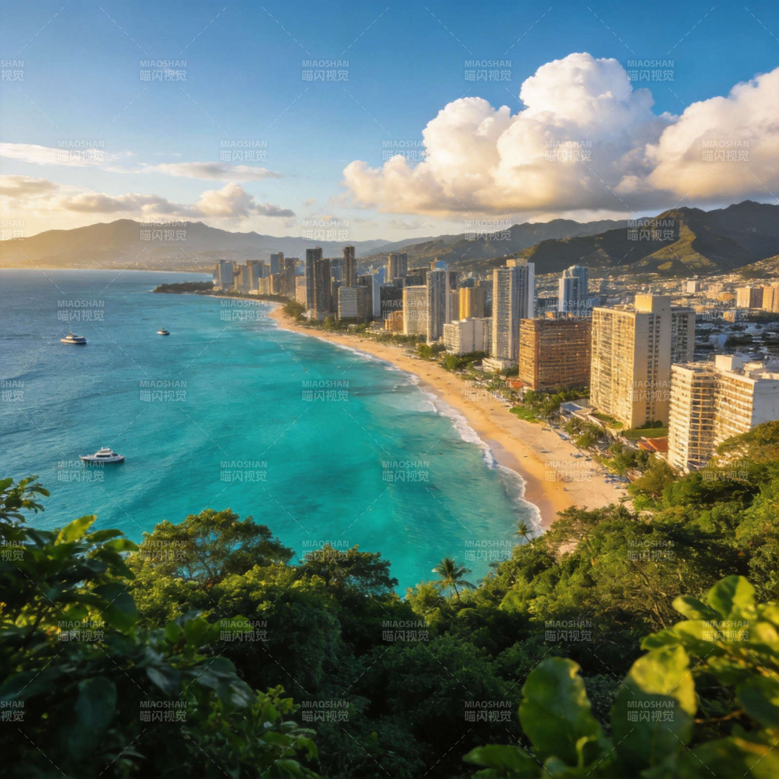 夏威夷海滩风光图片