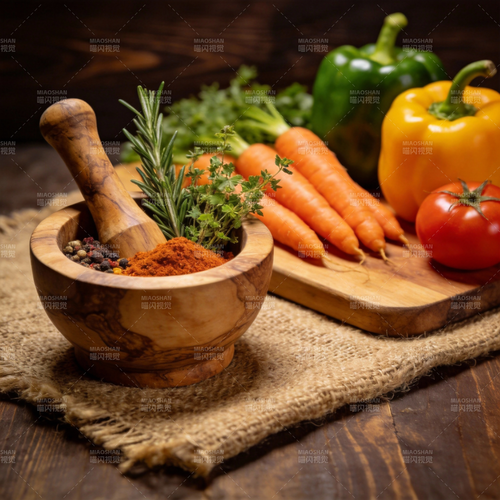 香料与新鲜蔬果图片