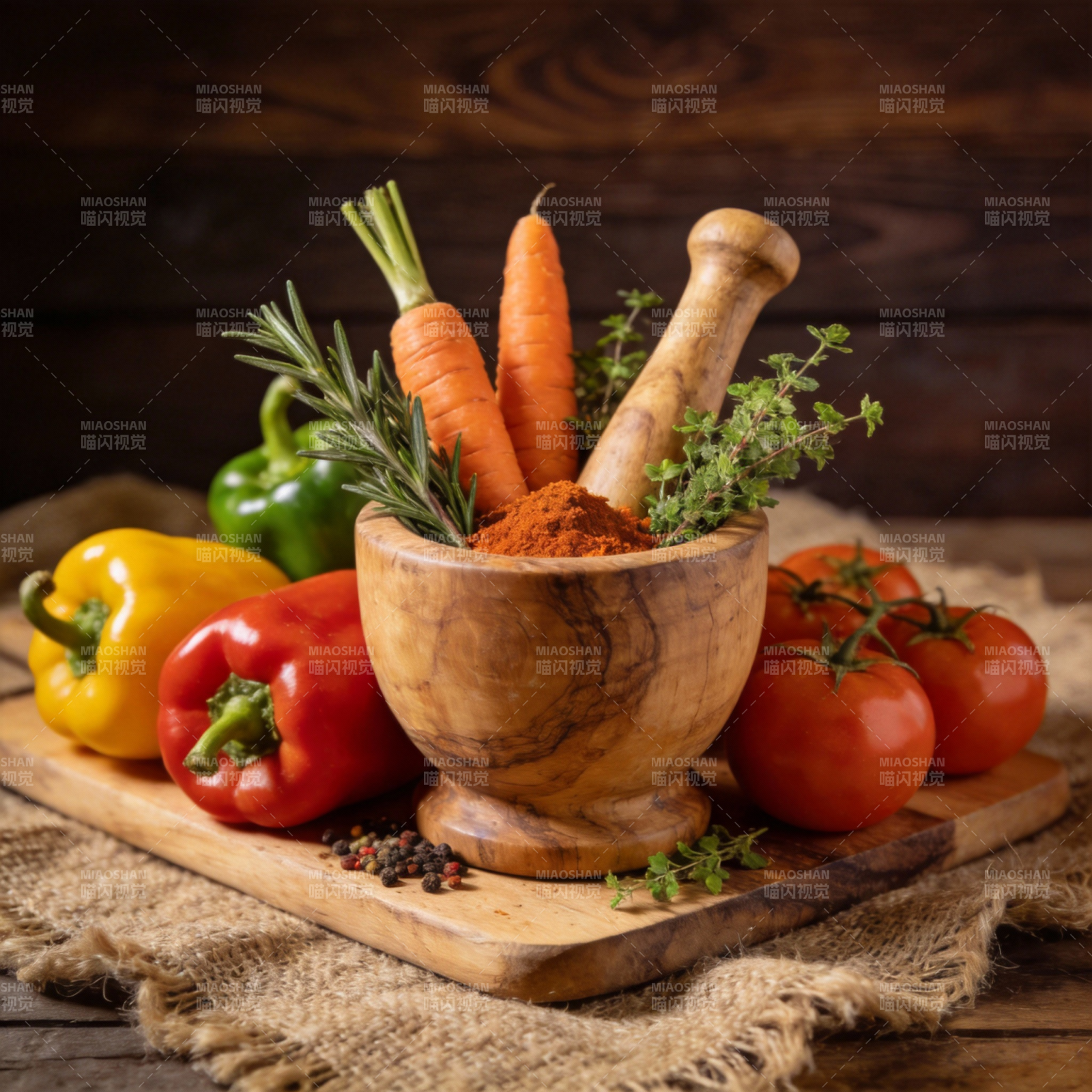 新鲜蔬果与香料图片