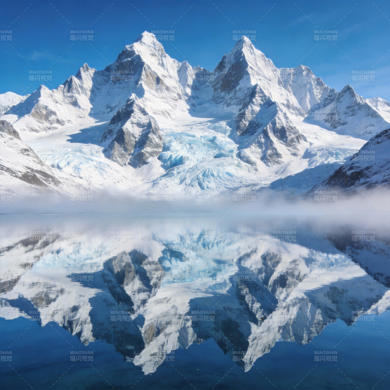 雪山倒影如画图片