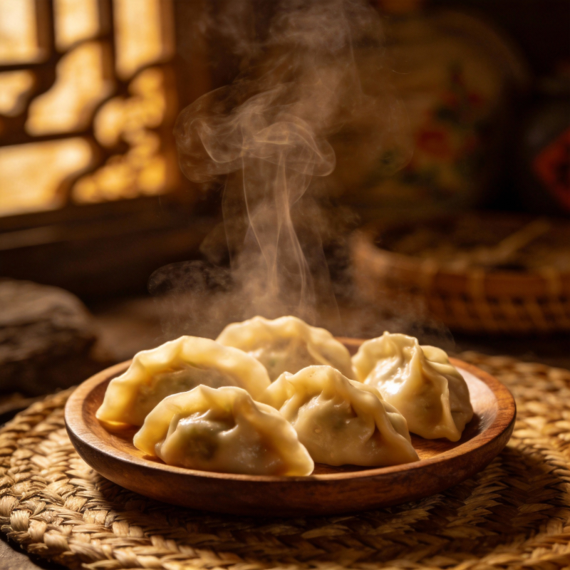 热腾腾的饺子图片