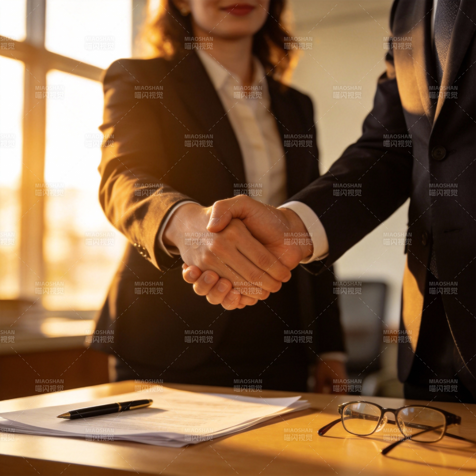 商务握手合作瞬间图片