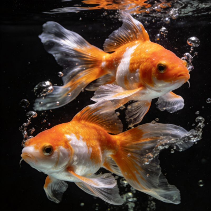 双金鱼水中游图片