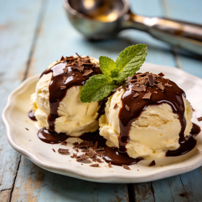 巧克力淋面冰淇淋图片