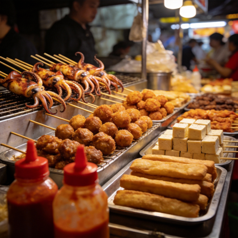 夜市美食摊位图片