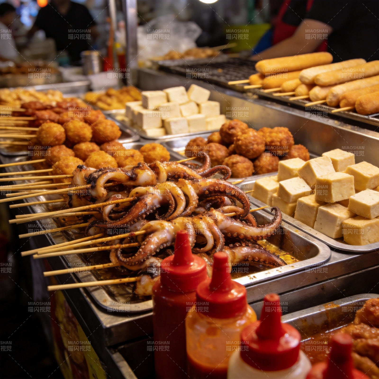 夜市美食串烧摊图片