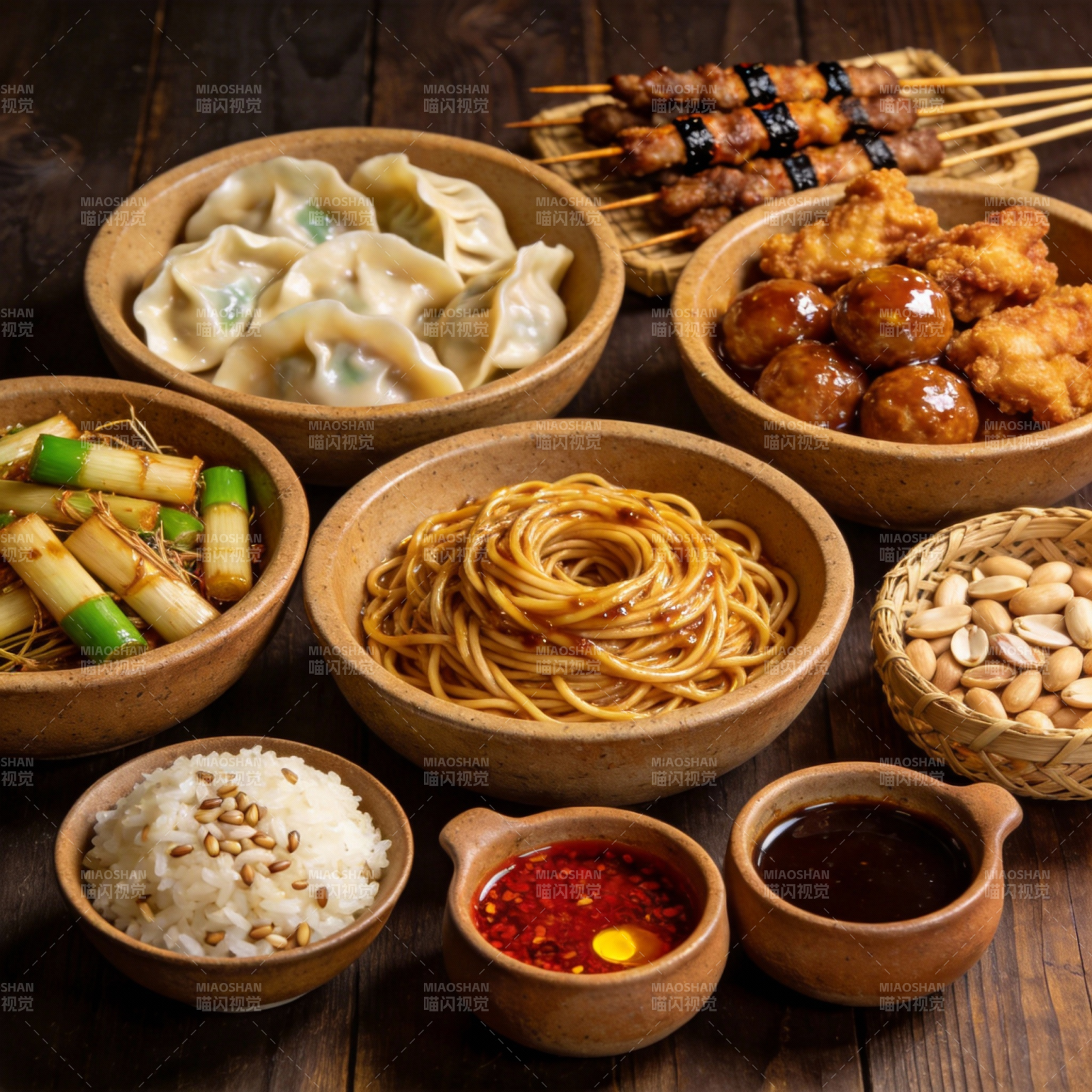 美味中式佳肴拼盘图片