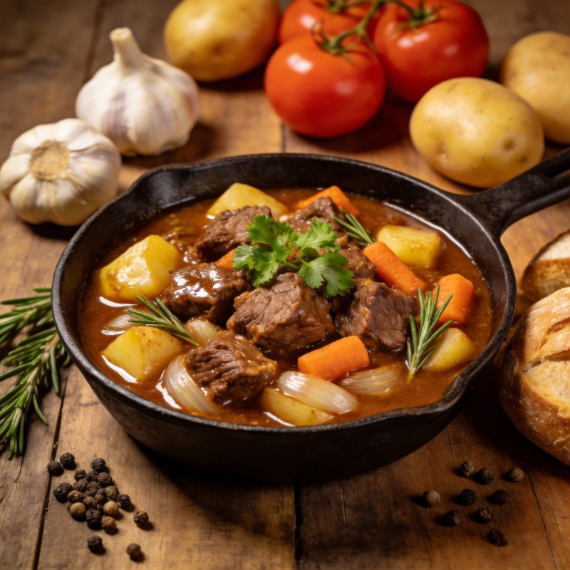 牛肉炖菜配蔬菜图片