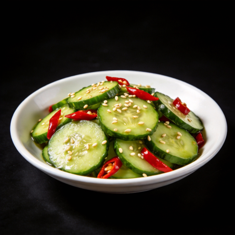 凉拌黄瓜配红椒图片