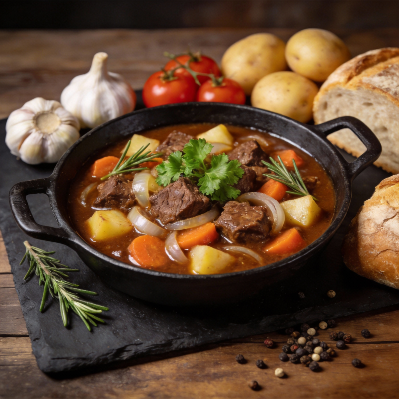 牛肉炖菜配面包图片