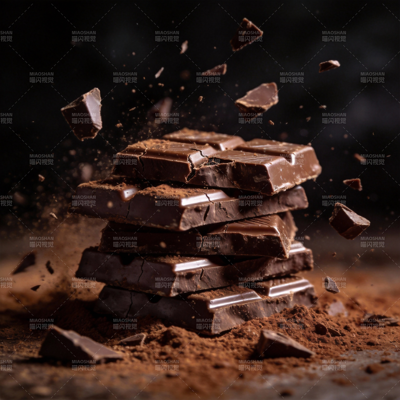 巧克力碎裂瞬间图片