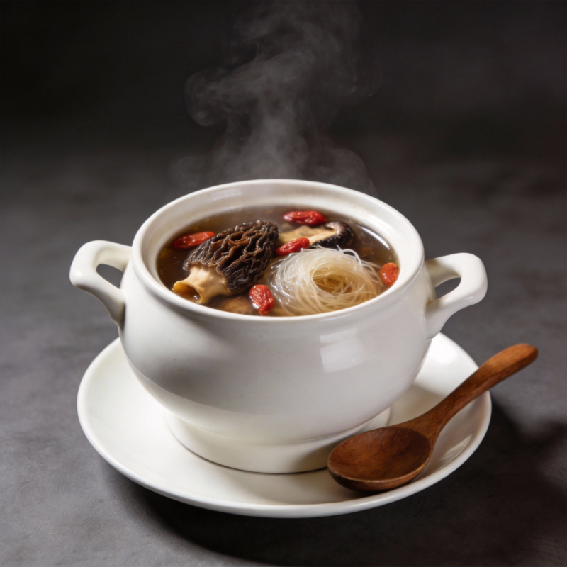 热腾腾的菌菇汤图片