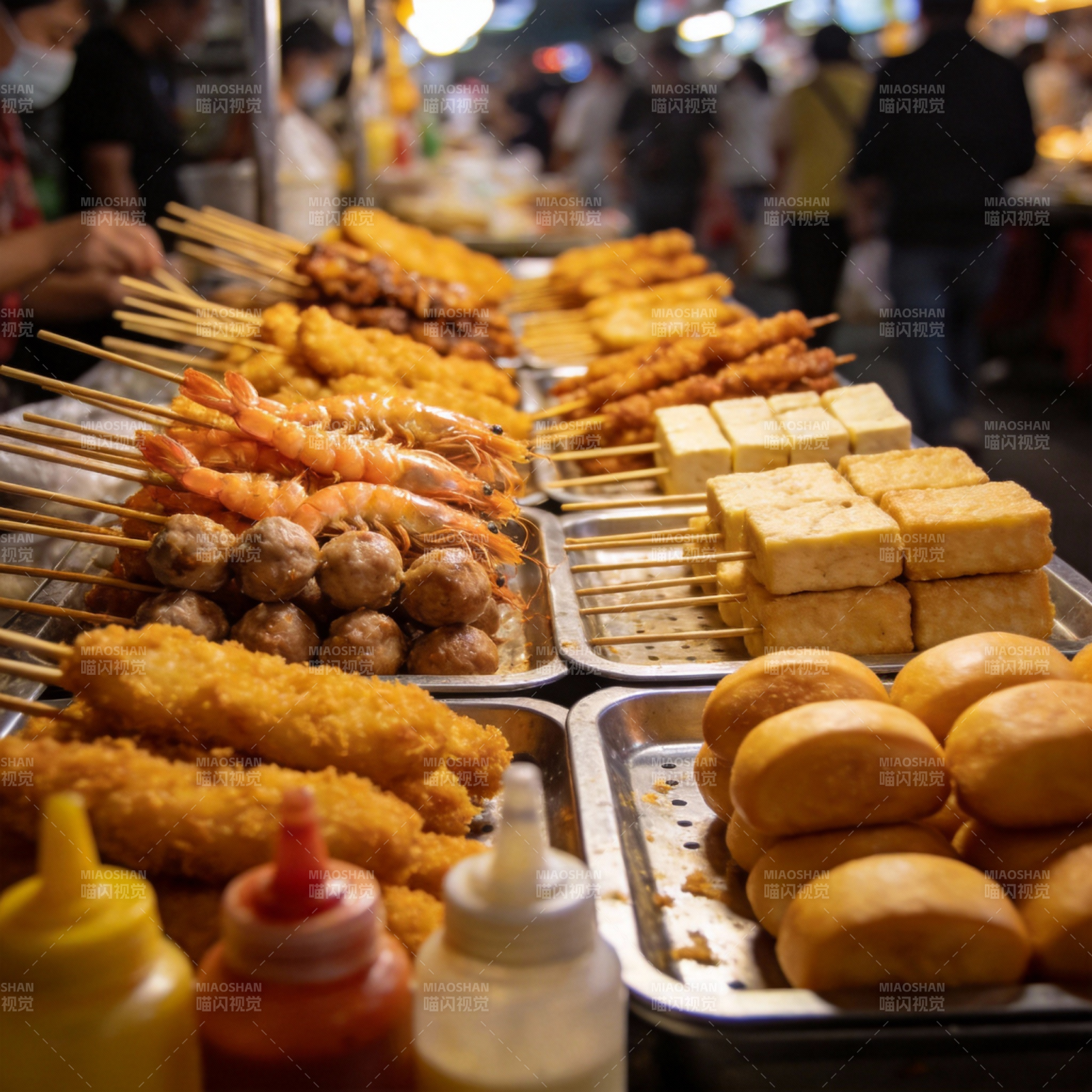 夜市美食摊位图片