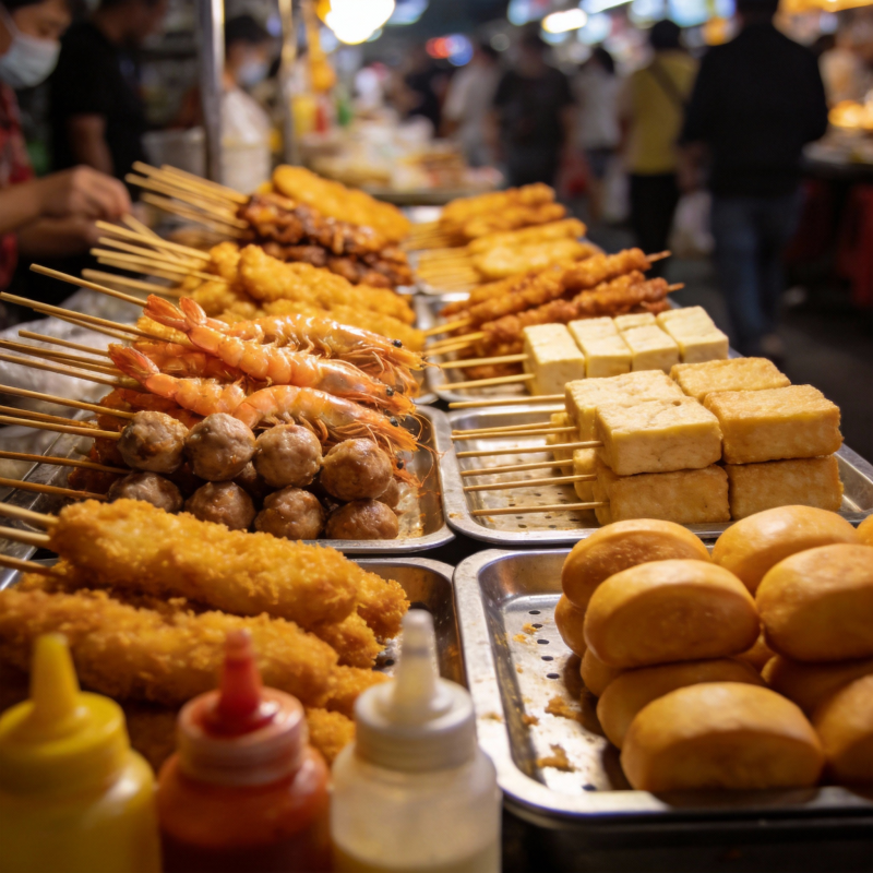 夜市美食摊位图片