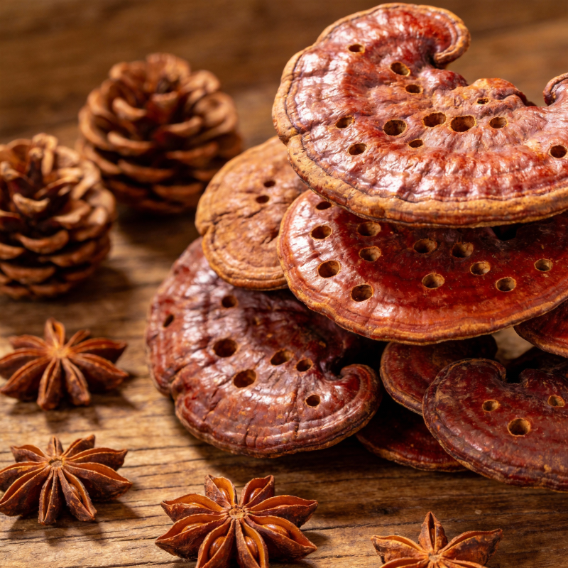 灵芝与八角的静物图片