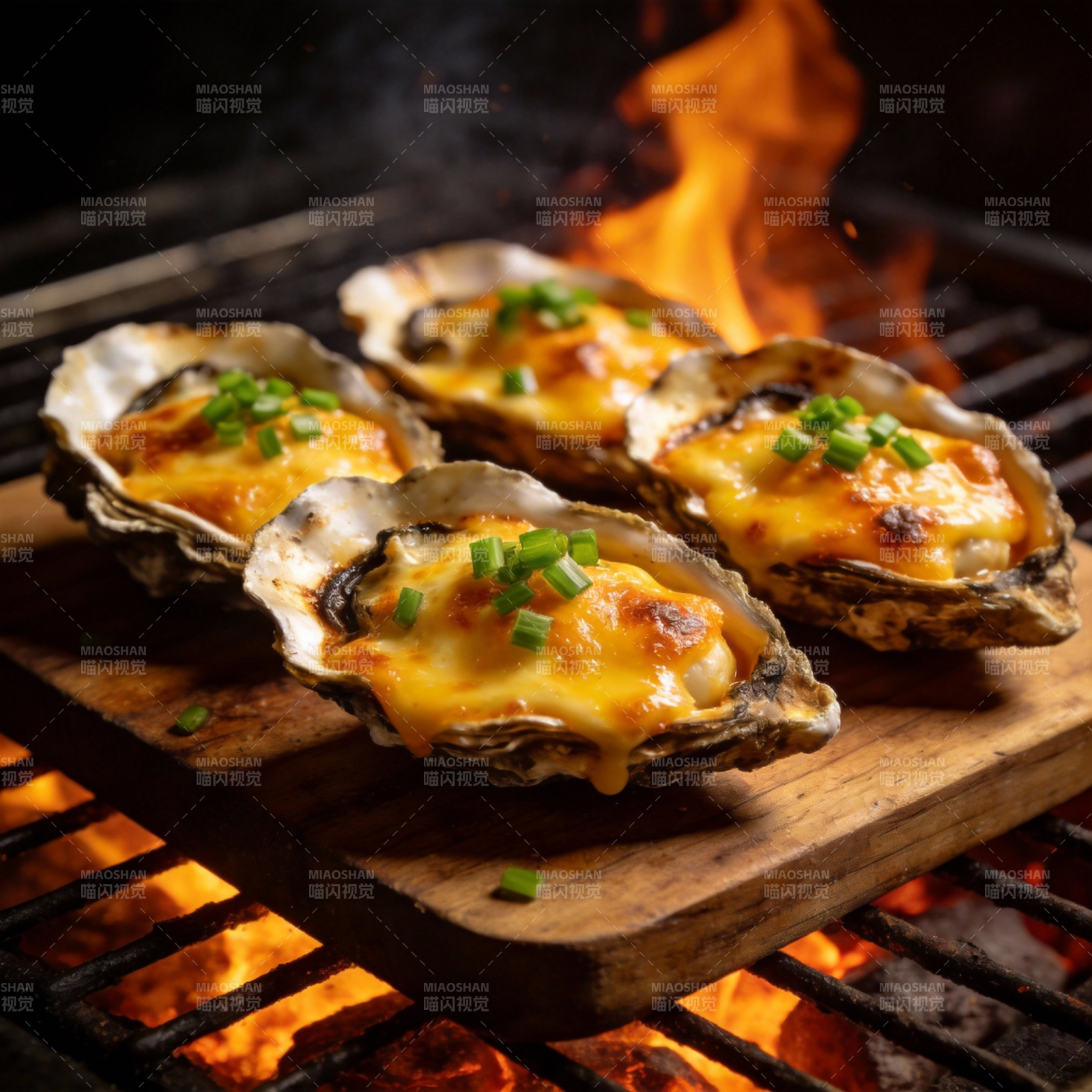 火焰烤生蚝图片