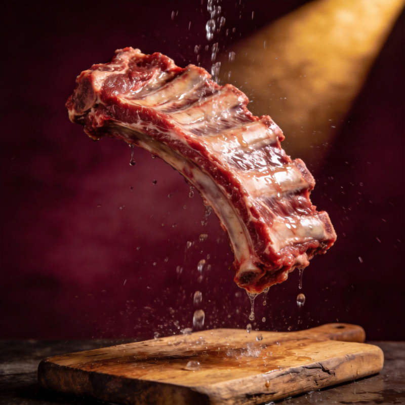 鲜嫩肋排 水珠飞溅图片