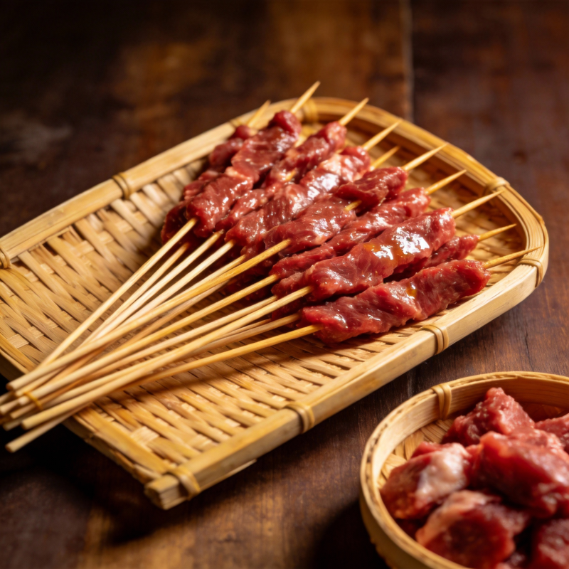 鲜嫩牛肉串图片