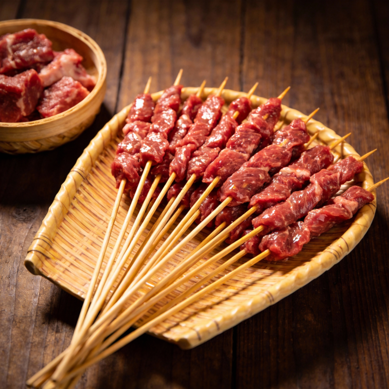 鲜嫩牛肉串图片