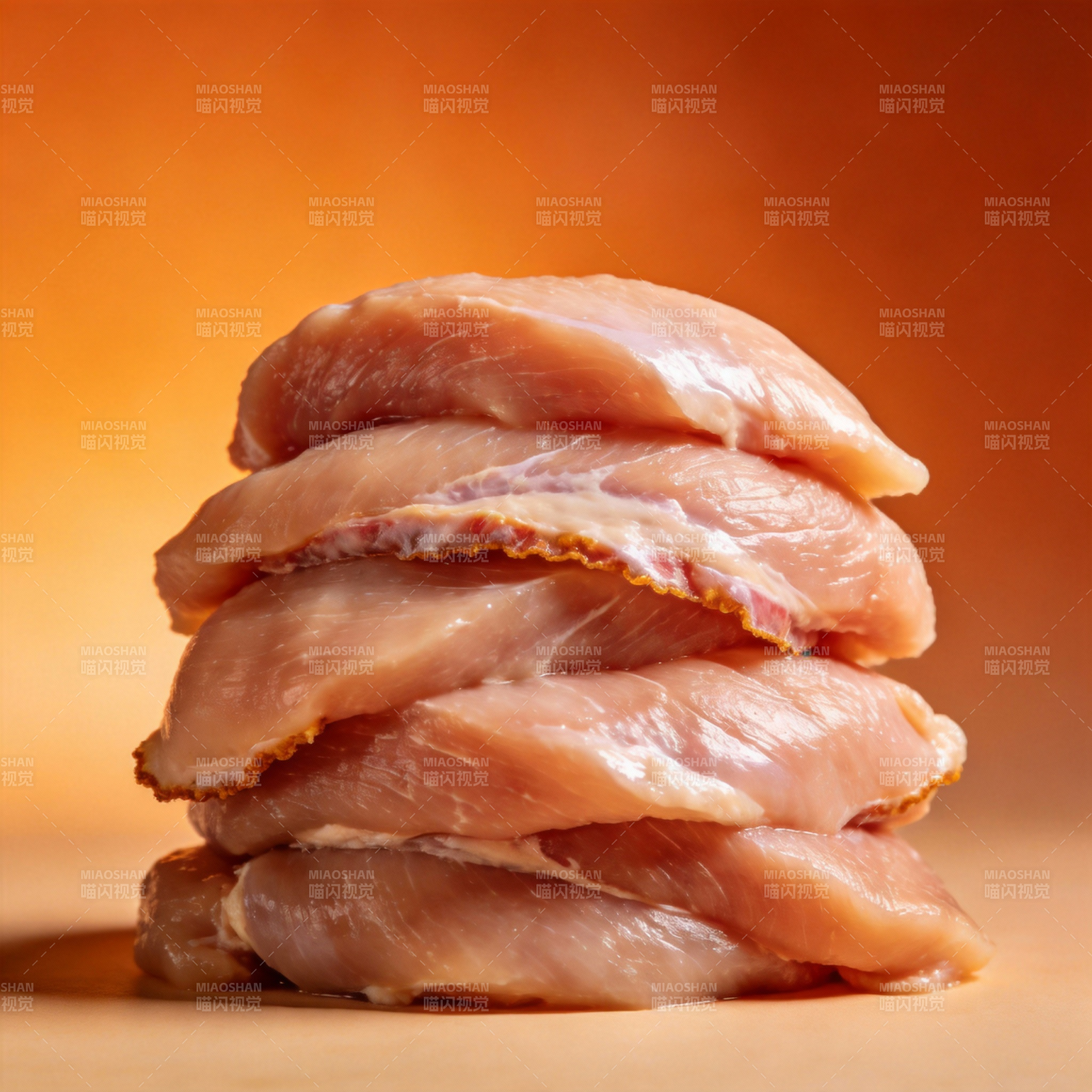 新鲜鸡胸肉堆叠图片
