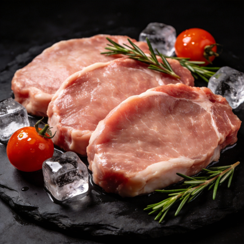 鲜嫩猪排配香草图片