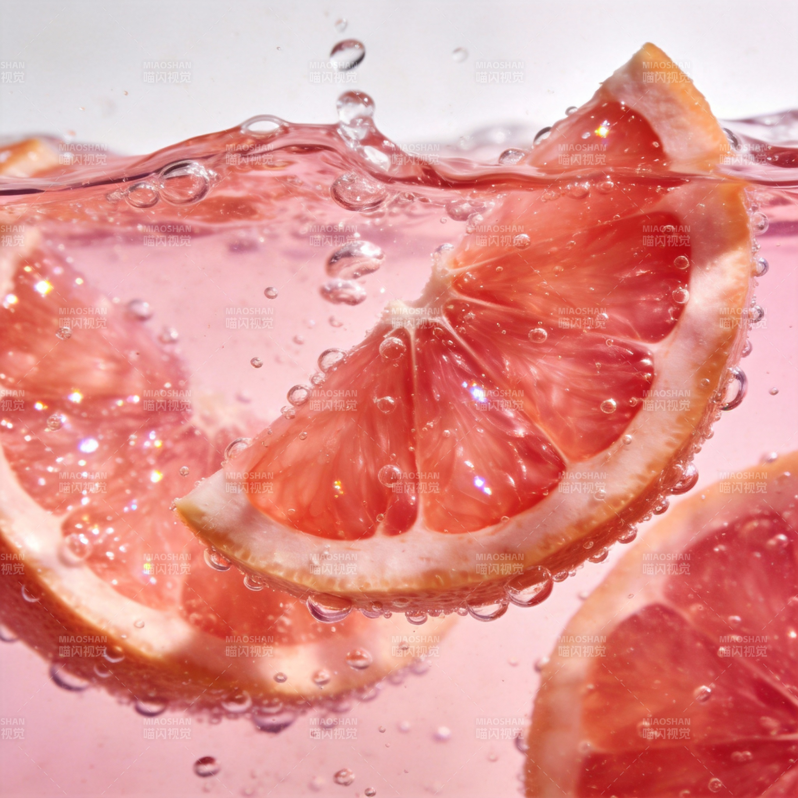 葡萄柚水滴瞬间图片