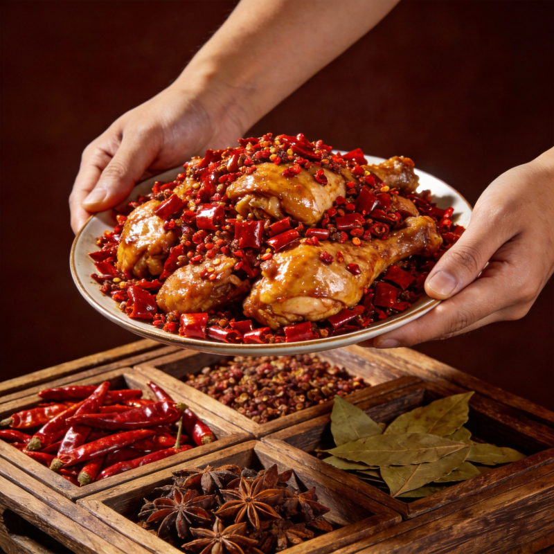 麻辣鸡腿配香料图片