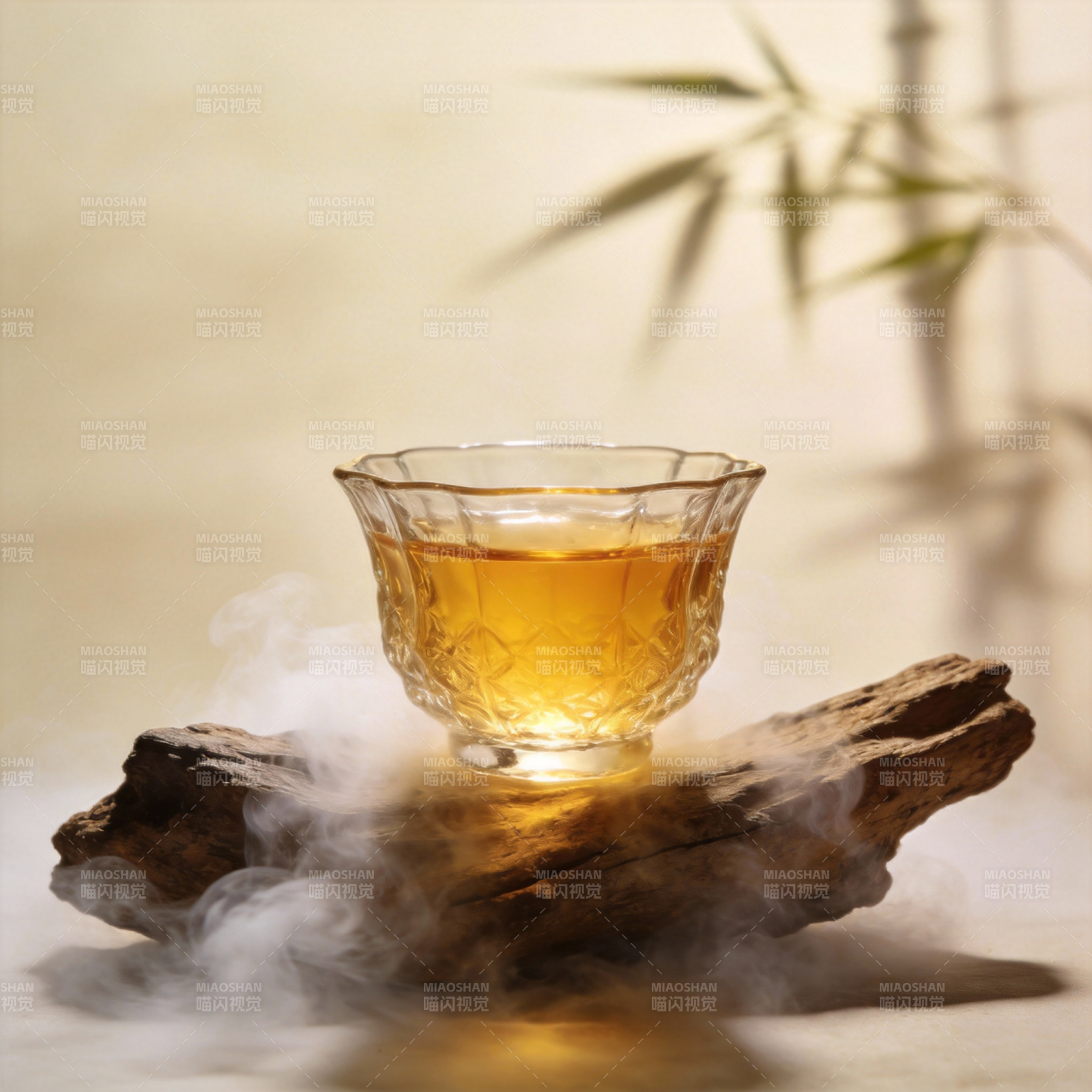 茶香袅袅 竹影相伴图片