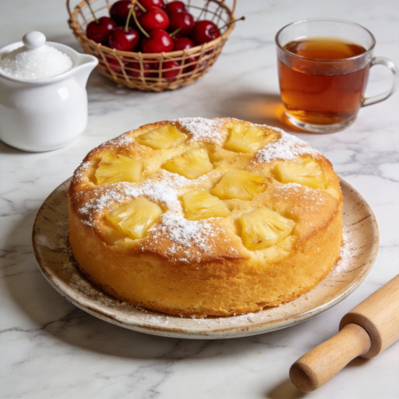 菠萝蛋糕配茶图片