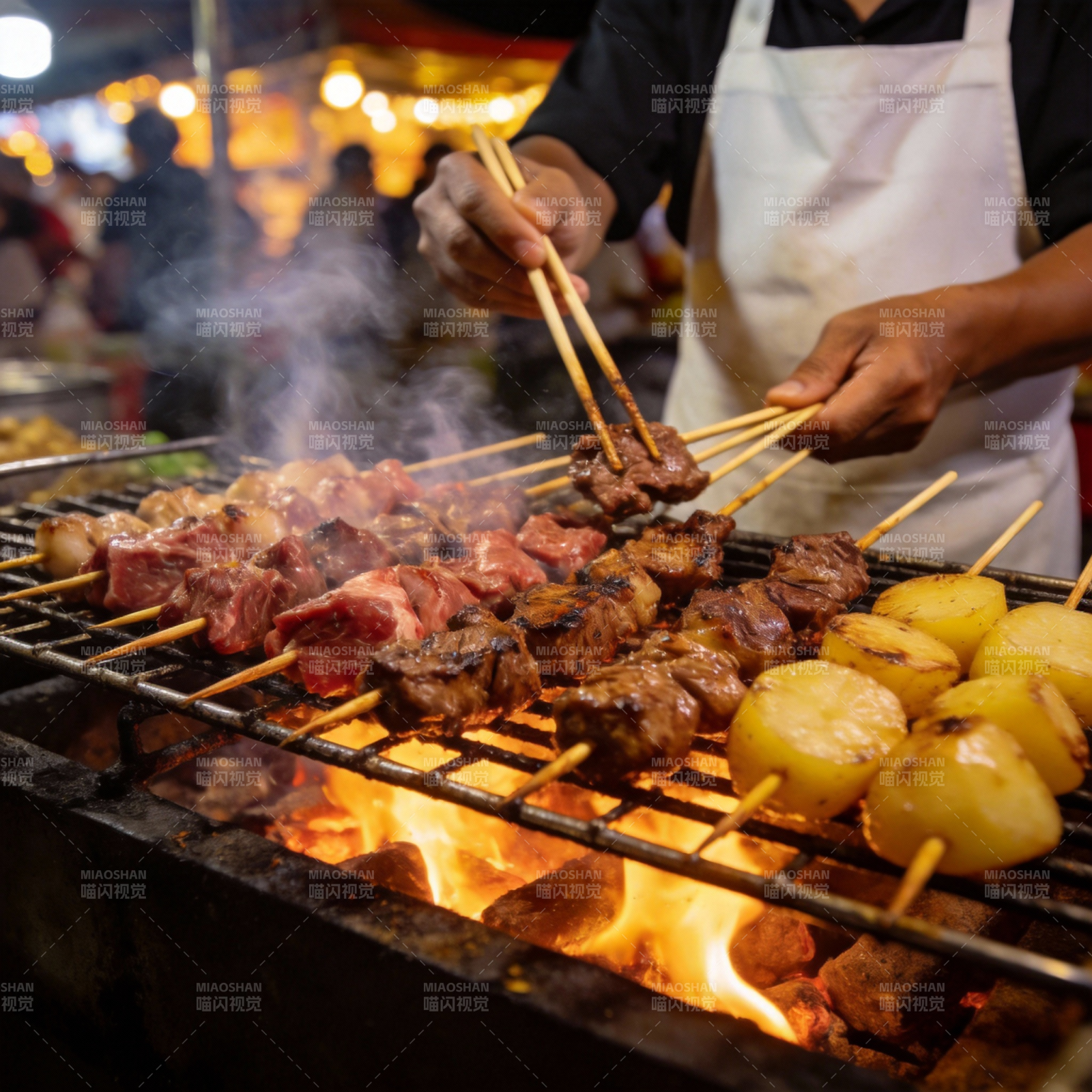 夜市烧烤飘香图片