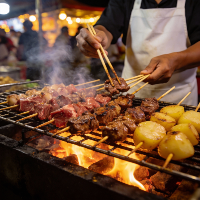 夜市烧烤飘香图片