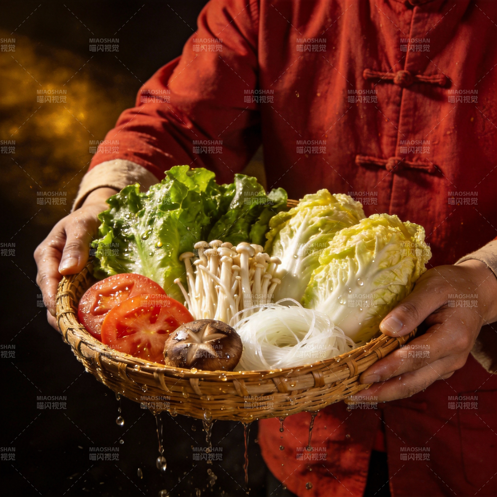 新鲜蔬菜入篮图片