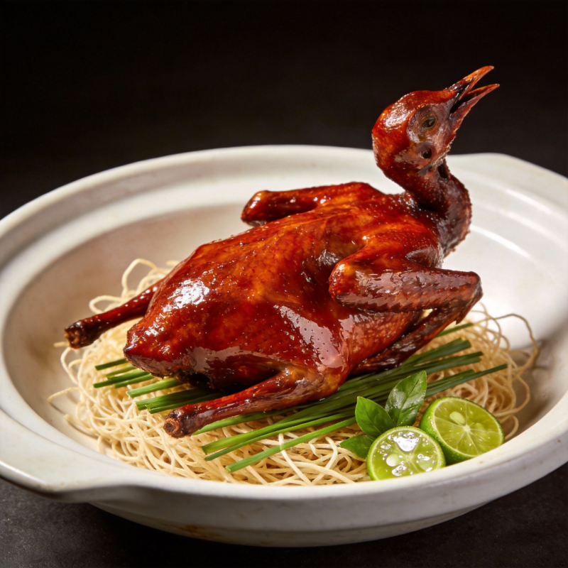 蜜汁烤鸭配面图片