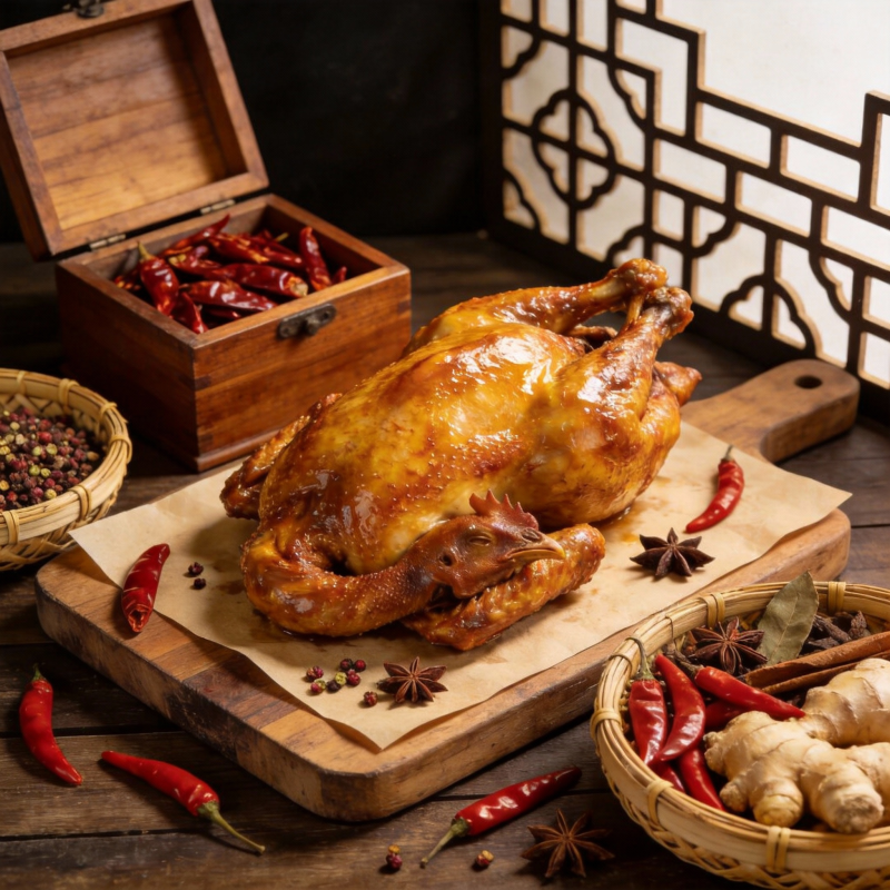 香烤全鸡配调料图片