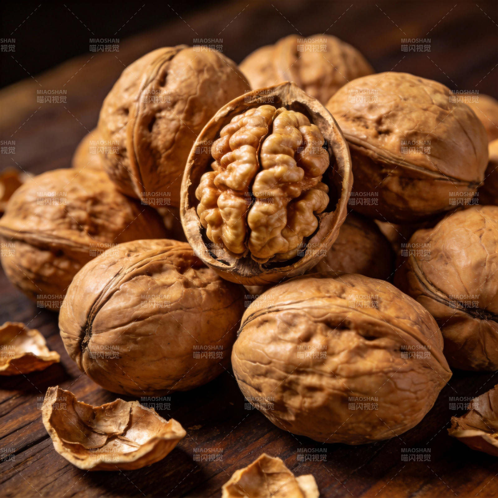 核桃特写图片