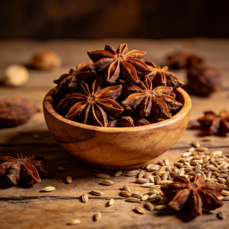 八角香料特写图片