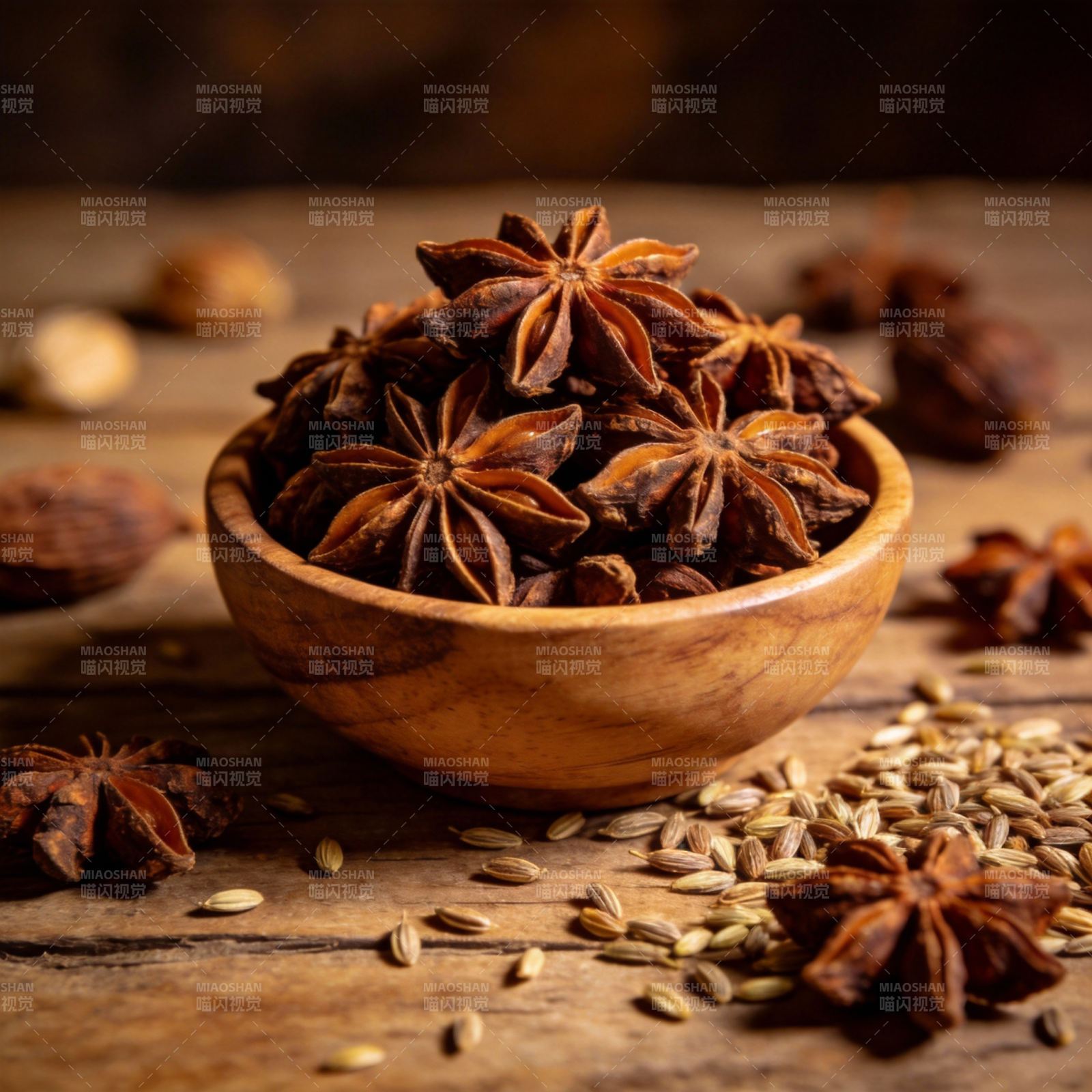八角香料特写图片