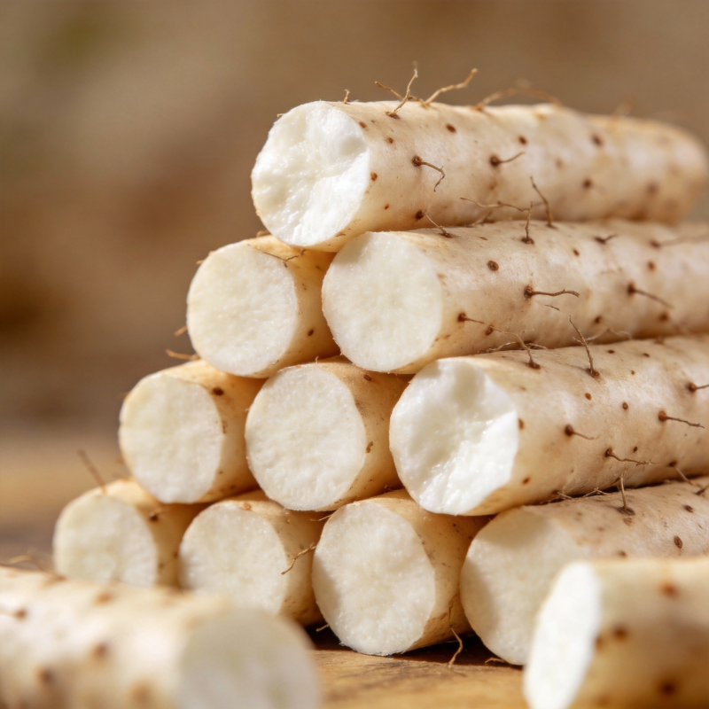 新鲜山药堆叠图片