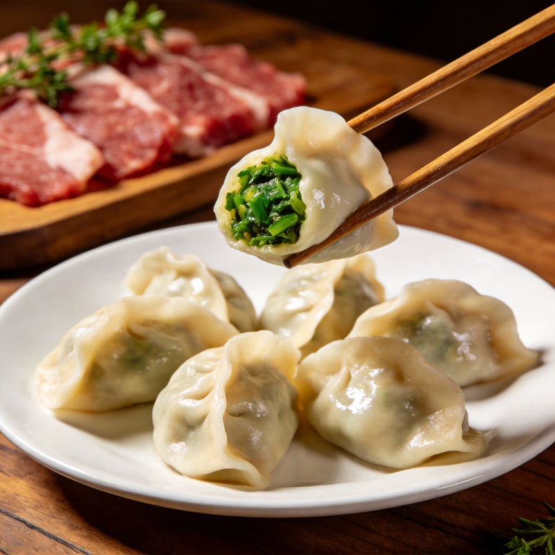 鲜嫩韭菜饺子图片