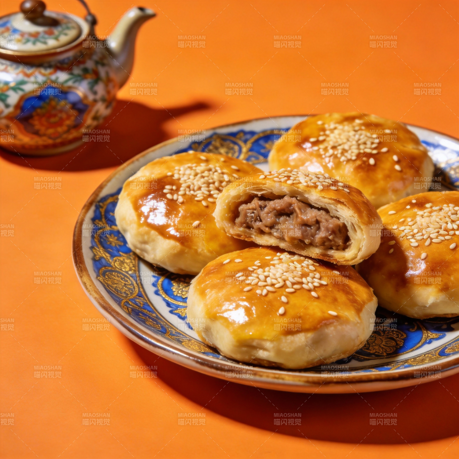 金黄酥皮肉馅饼图片