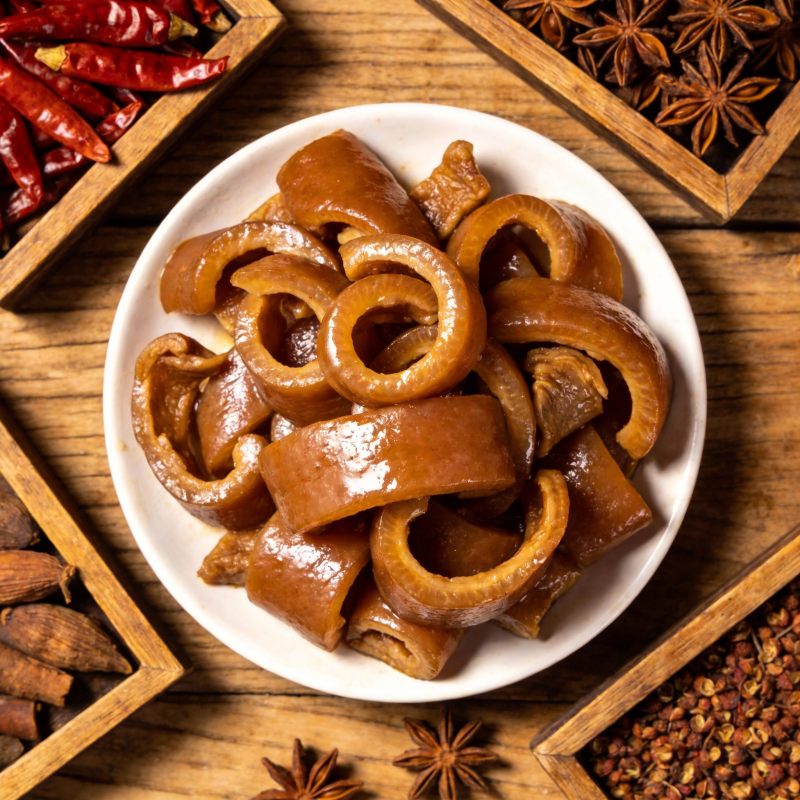 香辣卤猪皮图片