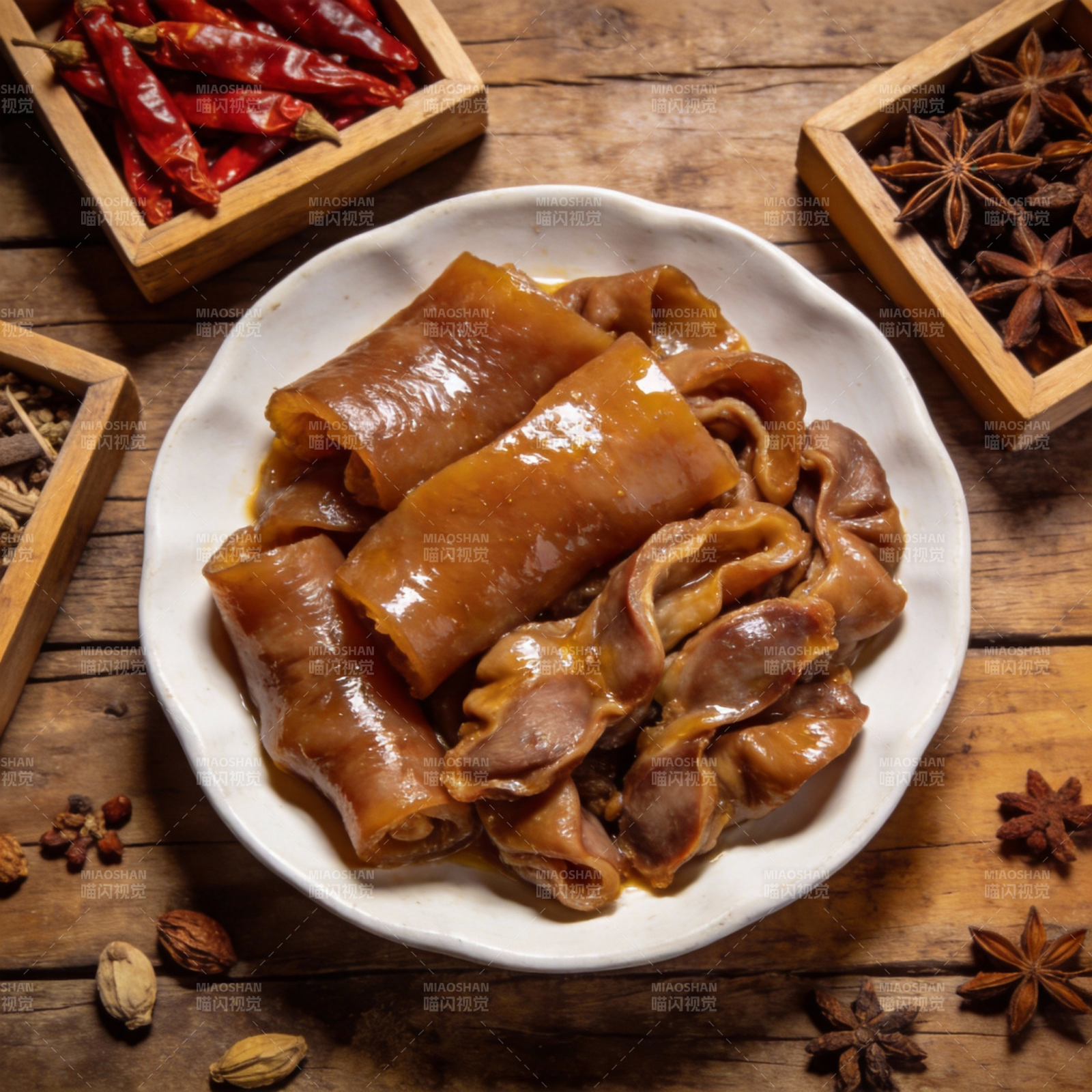 卤味猪皮卷图片