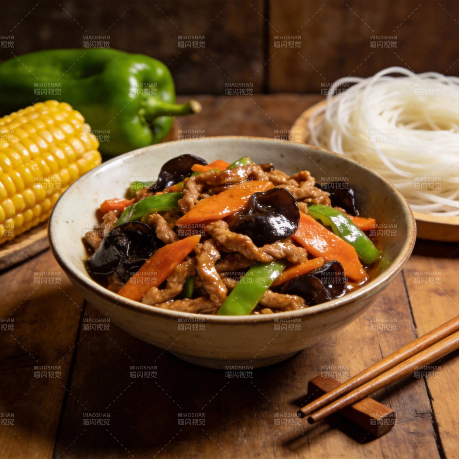 家常炒肉丝图片