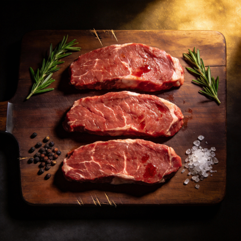 鲜嫩牛排配香草盐图片
