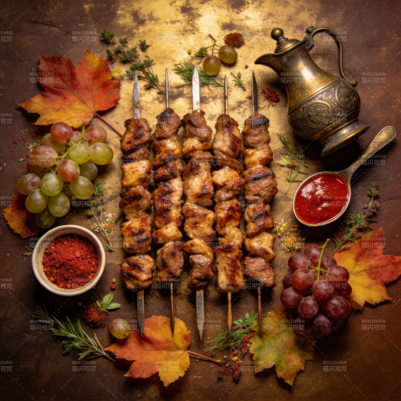 秋日烤肉盛宴图片