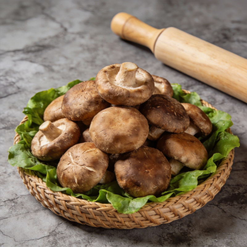 新鲜香菇摆盘图片