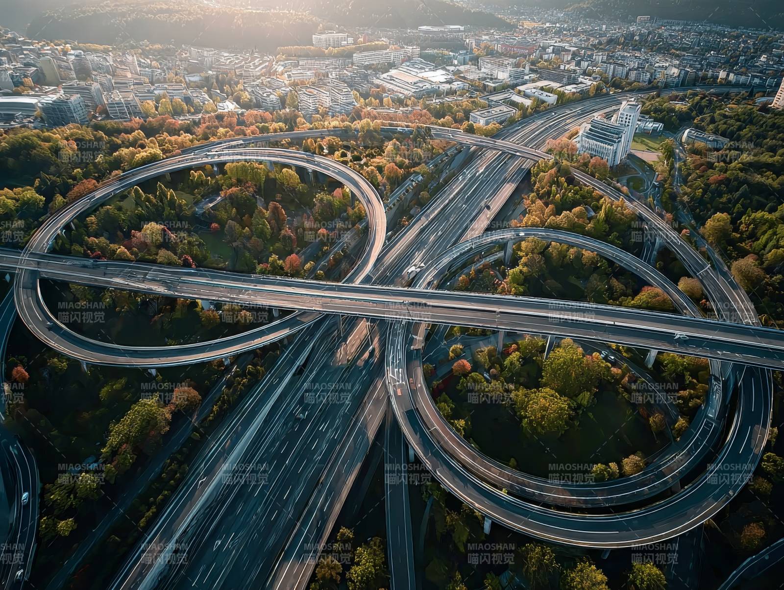城市立交桥航拍图片