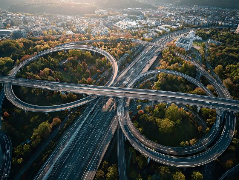 城市立交桥航拍图片